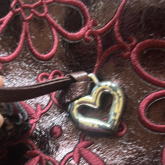 Brighton Valencia Merlot Floral Leather Bag with Box - Picture 7 of 13